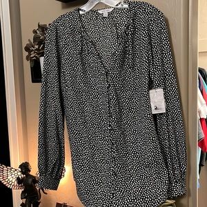 Black with white polka dots